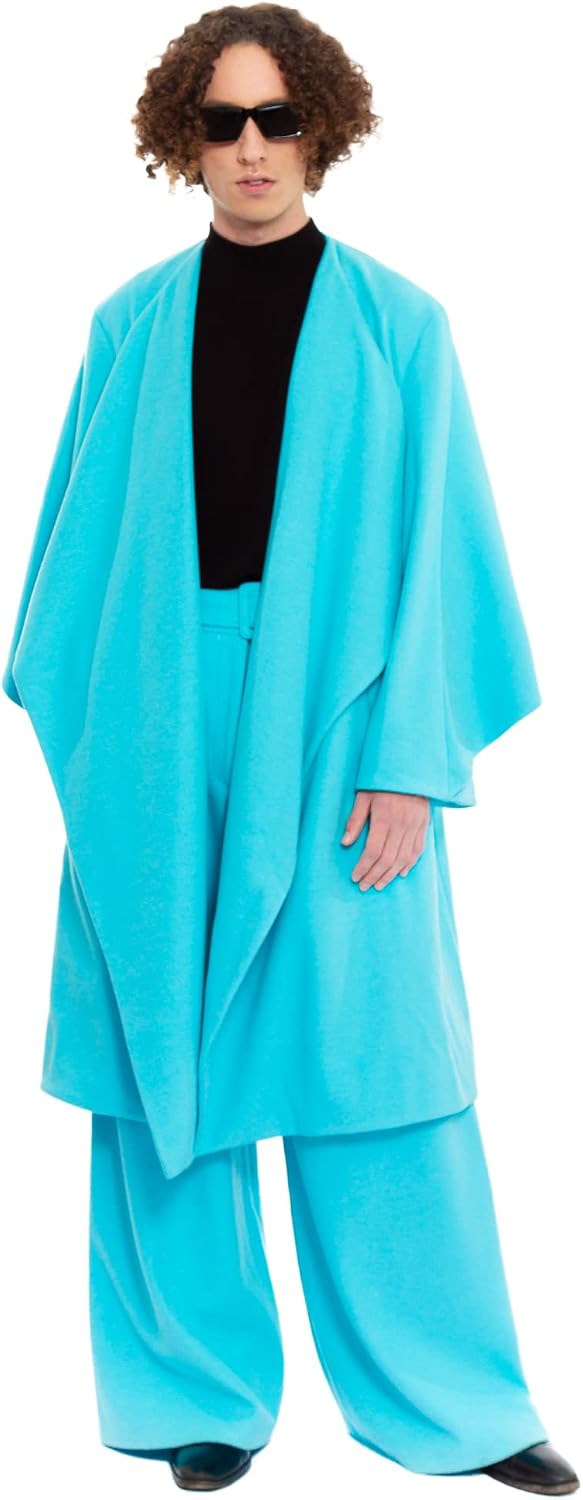 CHAOUICHE Damen Western Mantel Blau L, Blau L