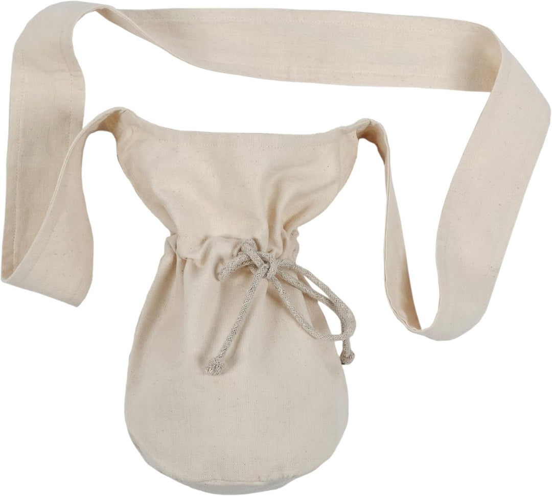 HEMAD Umhänge -Tasche Klein - Baumwolle/Leinenlook Mittelalter Kleidung Beige, Beige