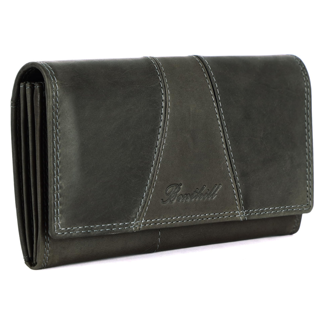 Benthill Portemonnaie Damen Leder - Hochwertige weiche Vintage Echtleder Damen Geldbörse mit RFID Sc