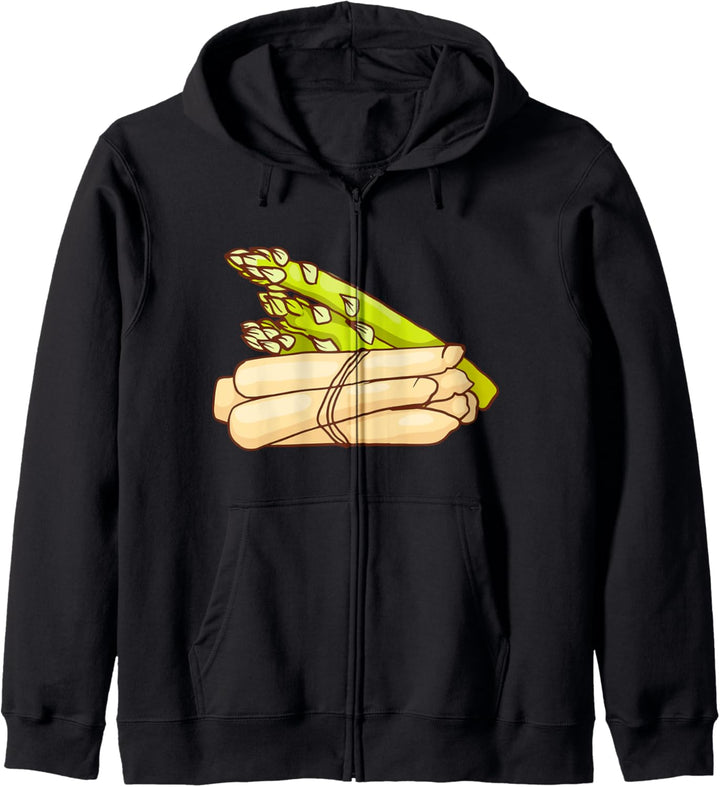 Grüner Weisser Spargel Gemüse Vegetarier Veganer Niedlich Kapuzenjacke