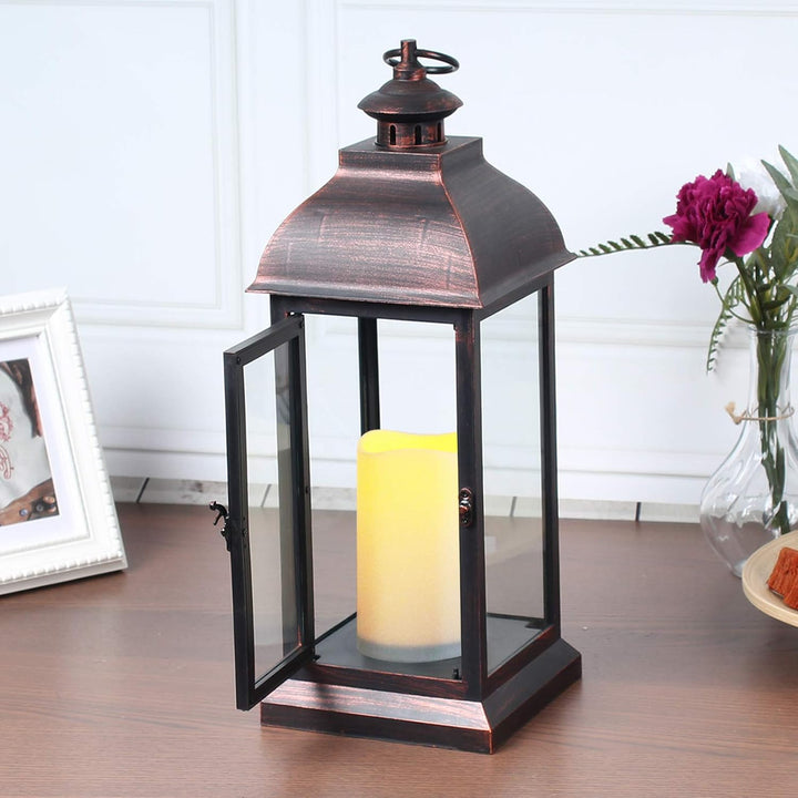 WRalwaysLX Dekorative Laterne mit Tanzender Flamme LED-Timer-Kerze, Riesenlaterne für den Garten- /