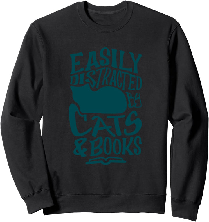 Lesen Bücher Katze Kitty Gemütliche Literatur Sweatshirt