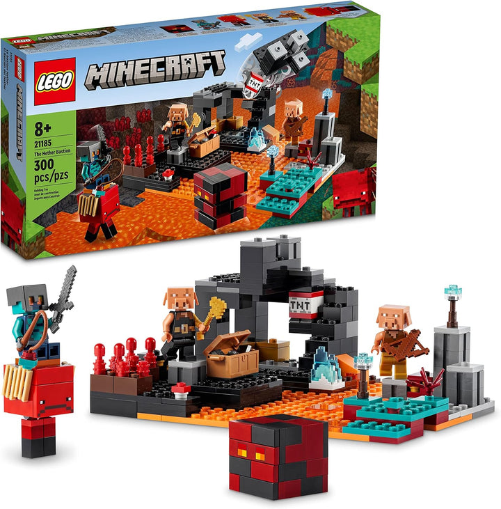 LEGO Minecraft The Nether Bastion Set 21185 Battle Action Toy mit Mafia Piglin Brute & Strider Figur