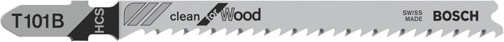 Bosch Professional 100 x Stichsägeblatt T 101 B (für weiches Holz, gerader Schnitt, Zubehör Stichsäg