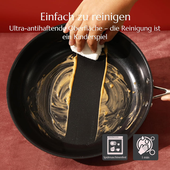 UUKRAVE Keramik Bratpfannen ohne Teflon, Pfannenset Induktion, Keramikpfanne ohne ptfe und pfoa 20/2