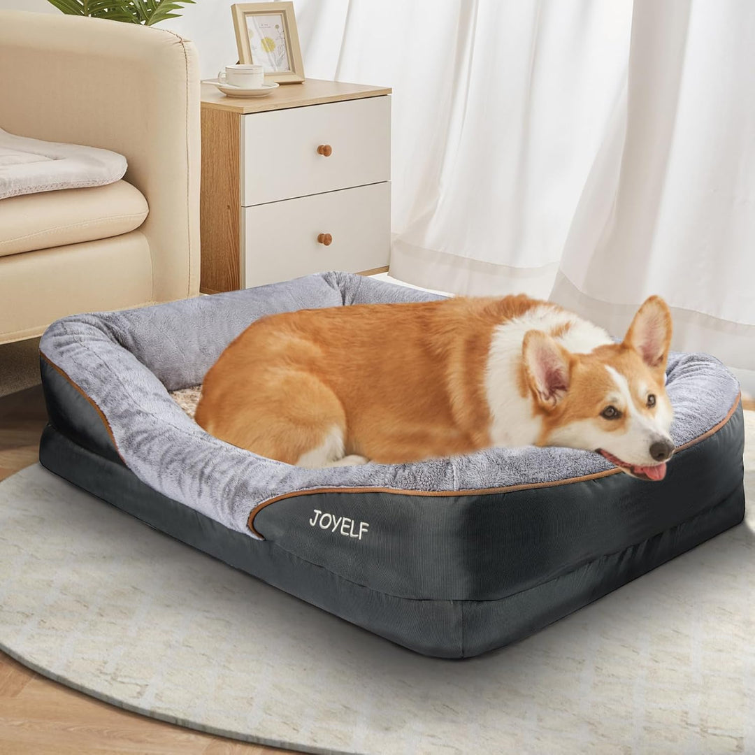 JOYELF Grosses Hundebett Memory Foam orthopädisches Hundebett & Hundesofa mit abnehmbarem waschbarem