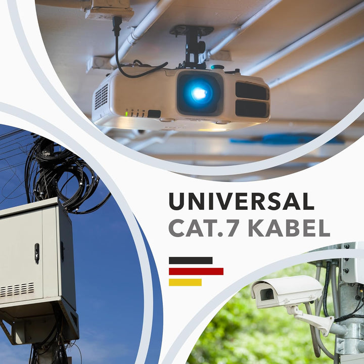 RedStar24 50m Cat7 Erdkabel Verlegekabel Outdoor Lan Kabel Installationskabel Schwarz AWG23/1 CAT 7