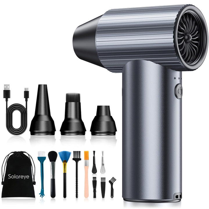 Solareye Druckluft Compressed Air Duster, 3-Gang 300000 U/min, Elektrische Staubgebläse Luftdruckspr