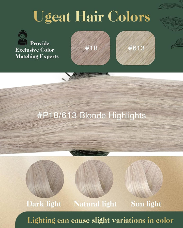 Ugeat Clip Extensions Echthaar Günstig Blond Remy Extensions Clip in Echthaar Blond Clip in Extensio