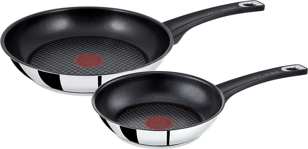 Tefal Jamie Oliver 2 Stück Edelstahl Bratpfannen 20 cm und 26 cm, induktionsgeeignet