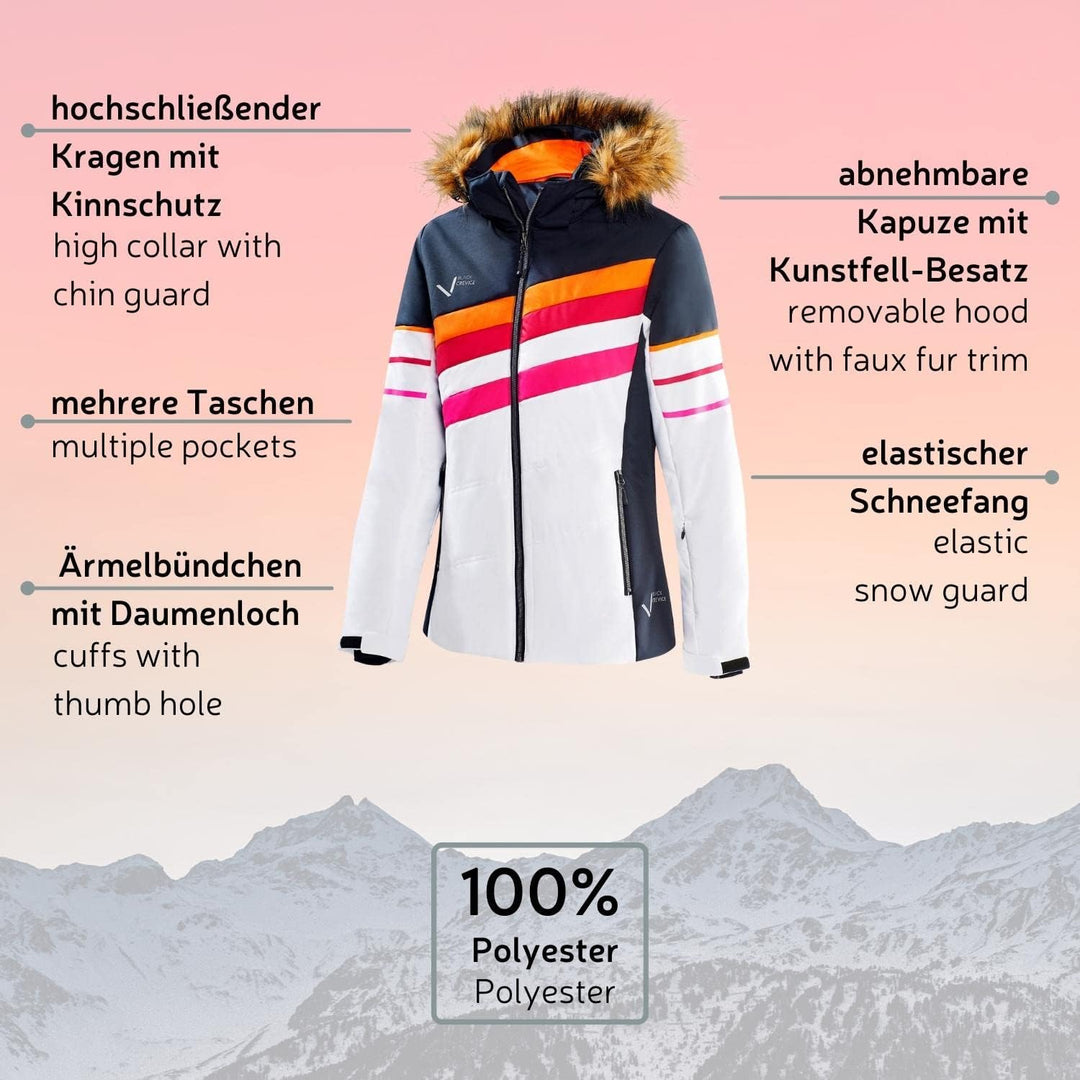 Black Crevice Damen-Skijacke I Damen-Winterjacke in verschiedenen Farben & Grössen I Wind- & wasserd