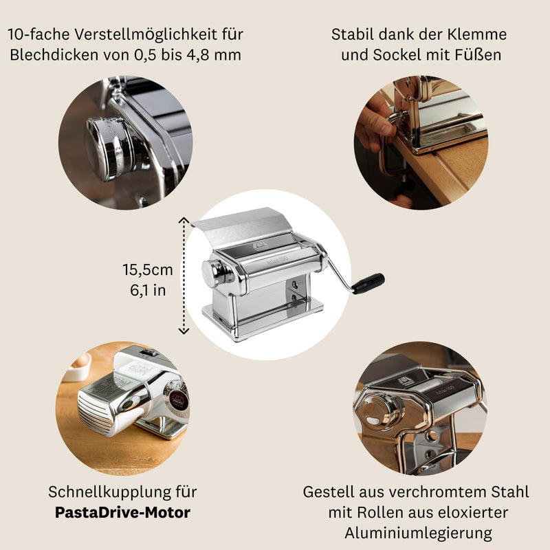 Marcato AT-150-ROL-SLD Atlas 150 Slide Ausrollmaschine, Andere 23 x 59 x 31