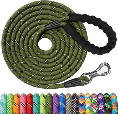 X XBEN Schleppleine, 3M 5M 6M 9M 10M 15M 20M 25M 30M Starke Hundeleine mit Bequemen Gepolsterter Gri