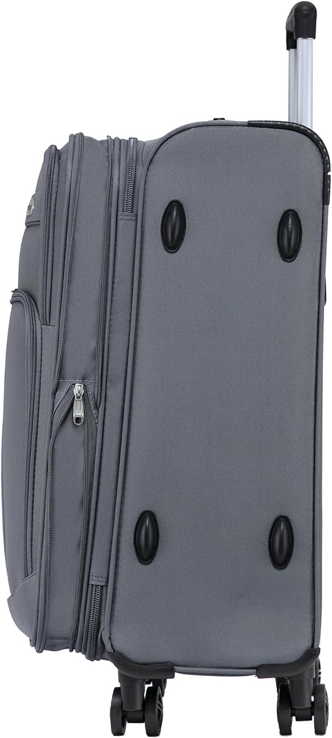 BEIBYE Leichter Stoffkoffer Kofferset Trolley Aussentaschen Dehungsfuge mehr Stauraum mit Zahlenschl