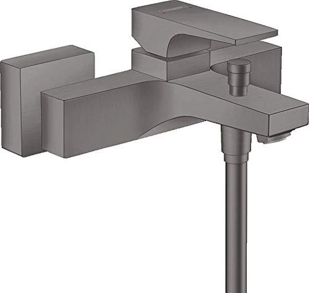 hansgrohe Wannenarmatur Metropol, Aufputz Einhebel-Wannenmischer, Brushed Black Chrome Brushed Black