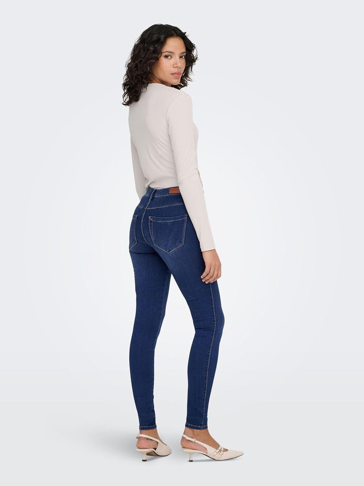 ONLY Female Skinny Jeans ONLROYAL Hohe Taille Skinny Fit Jeans XS / 34L Dark Blue Denim, XS / 34L Da