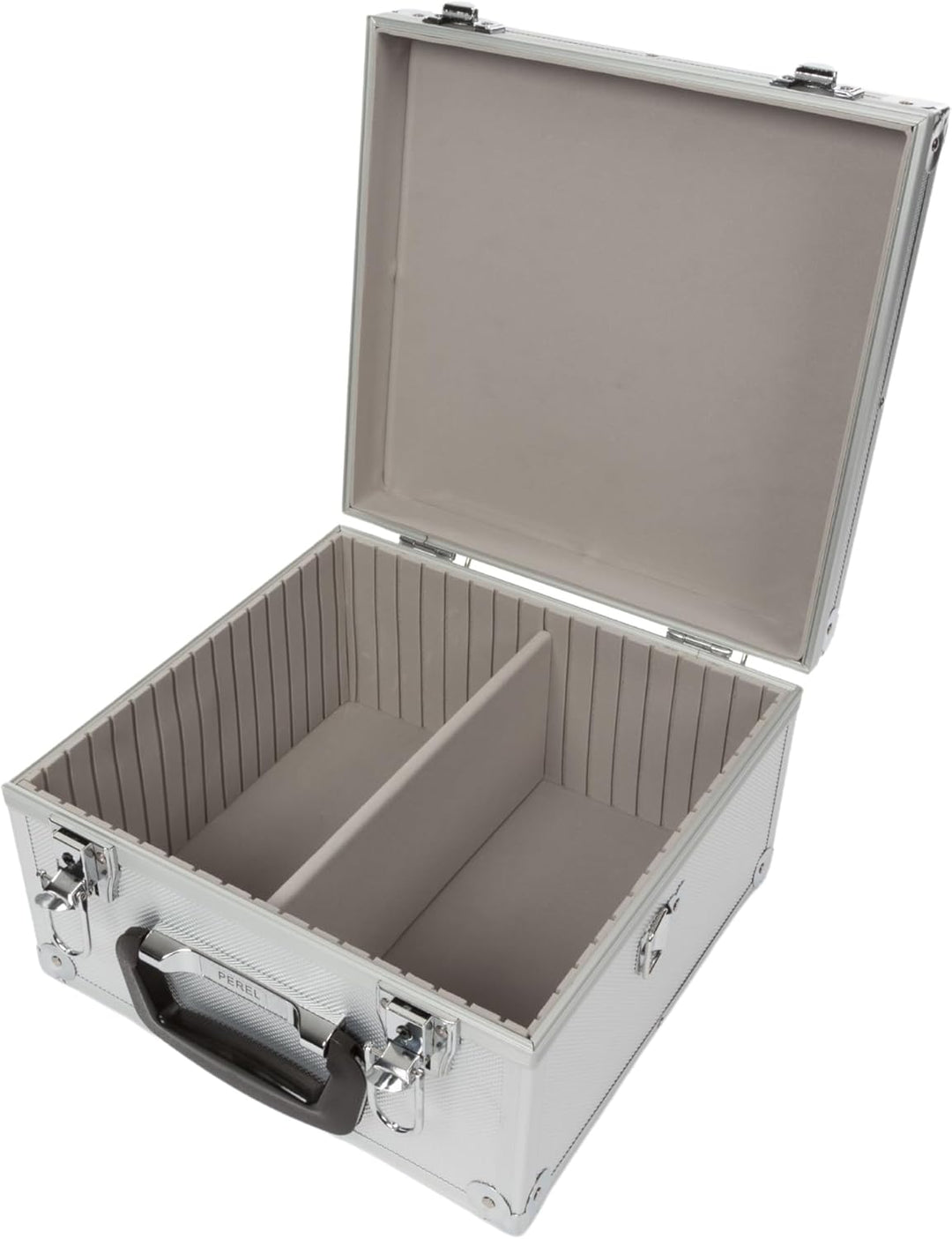 Perel CD-Koffer, 40 CDs, Schlüsselschloss, 2 Schlüssel, Aluminium, 280 x 268 x 160 mm 16 x 27 x 28 c