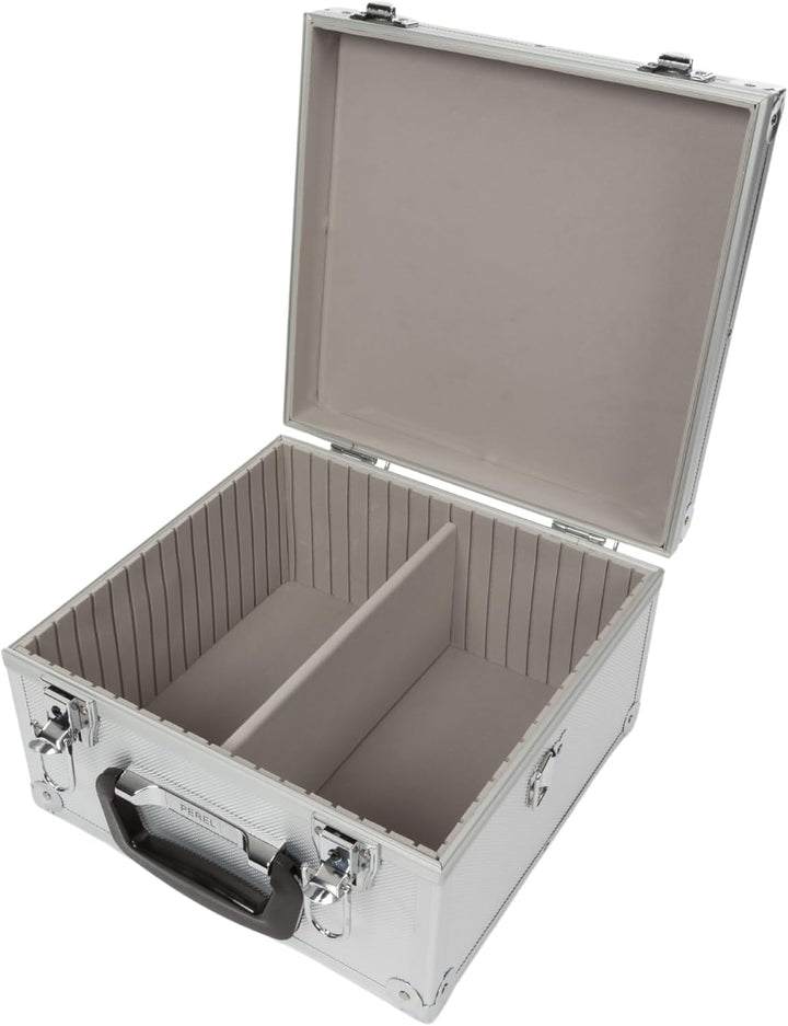 Perel CD-Koffer, 40 CDs, Schlüsselschloss, 2 Schlüssel, Aluminium, 280 x 268 x 160 mm 16 x 27 x 28 c
