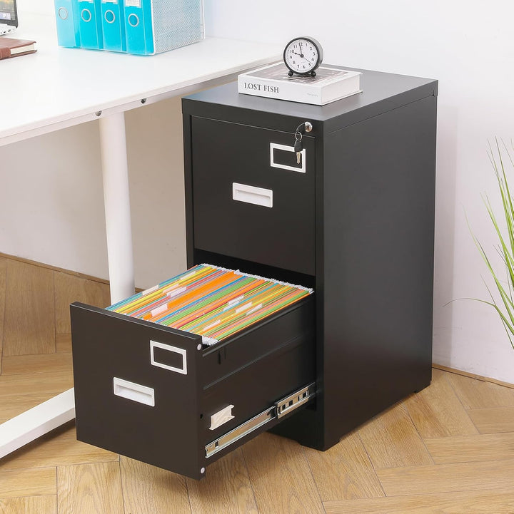 Aktenschrank, A4 Rollcontainer Aktenschrank mit 2 abschliessbare Schubladen