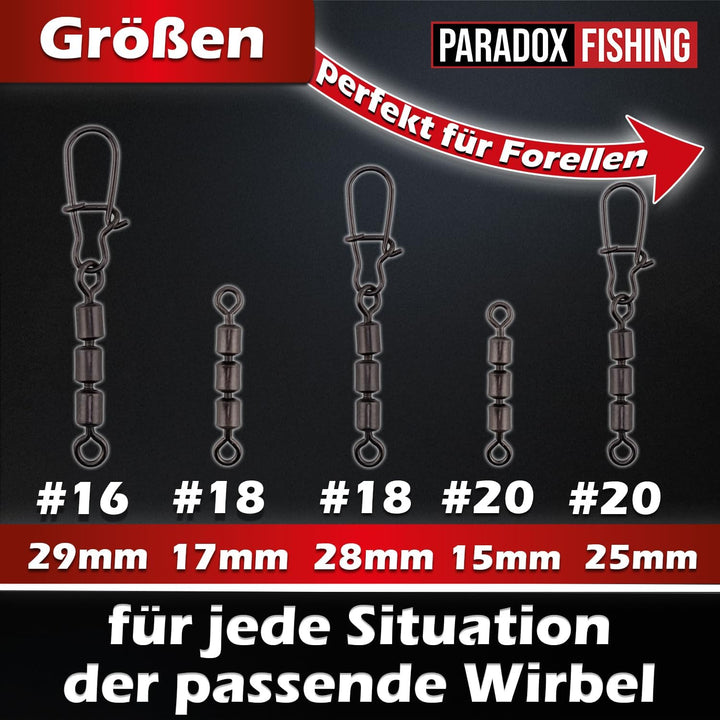 Duo-Lock Dreifachwirbel Angeln Sets 45 Stück #20-#16 oder #14-#10 Wirbel Angeln Forellen Angeln Ange
