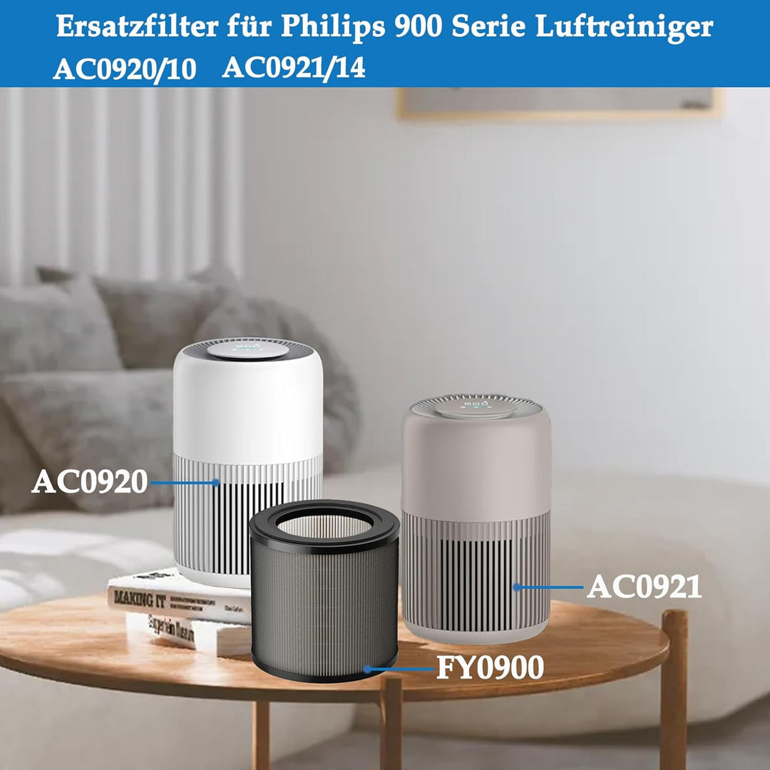 FY0900 Ersatzfilter für Philips 900 Serie Luftreiniger AC0920/10 AC0921/14 2-in-1 H13 Ersatz HEPA Fi