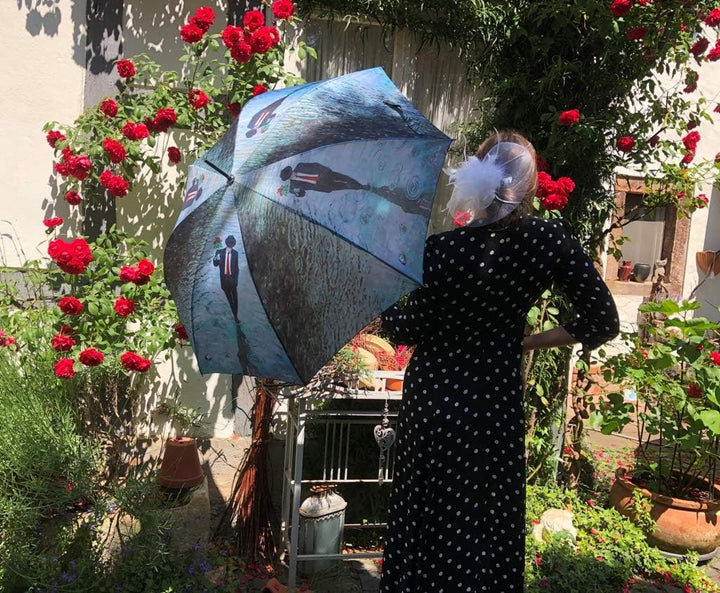 VON LILIENFELD Regenschirm Auf-Automatik Windfest Damen Herren Stabil Kunst Theo Michael: Romance