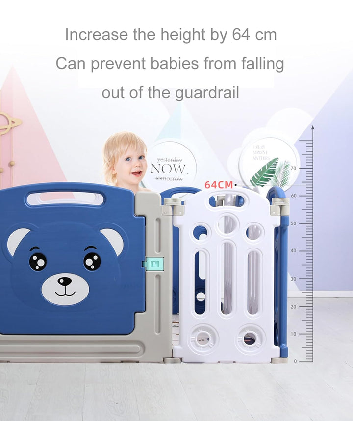 Grosser Laufstall Baby mit Matratze, Laufgitter Baby Faltbar, Kinderzaun für Drinnen und Draussen, K