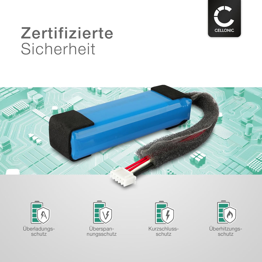 CELLONIC, Lautsprecherakku kompatibel mit Harman Kardon Go Play, Go Play, Go Play Mini (3000mAh, 7.4
