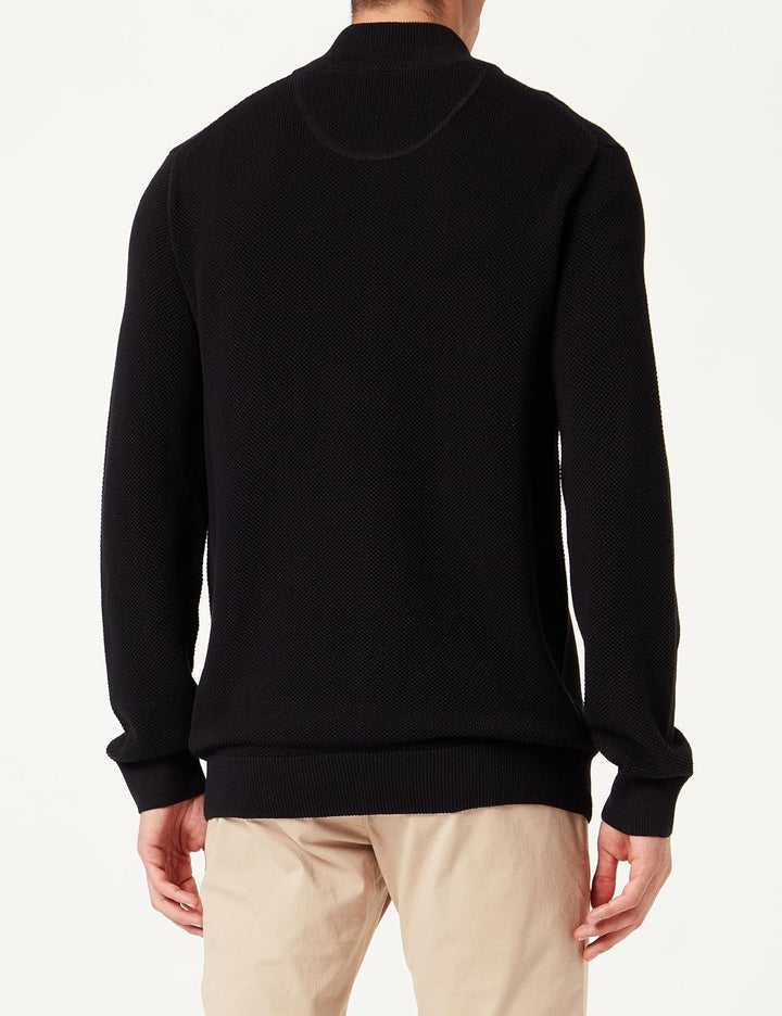 Gant Herren Cotton Pique Zip Cardigan Strickjacke (1er Pack) XS Schwarz 1, XS Schwarz 1