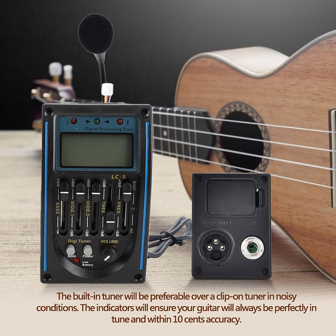 Tonabnehmer Akustikgitarre,Tonabnehmer Gitarre,Akustik Gitarre Tonabnehmer 5-Band Eq Equalizer Gitar