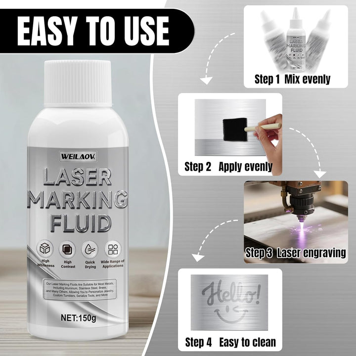 LasermarkierungsflüSsigkeit, Laser Markierungsspray für Metallmarkierung, Schnelltrocknend Lasermark