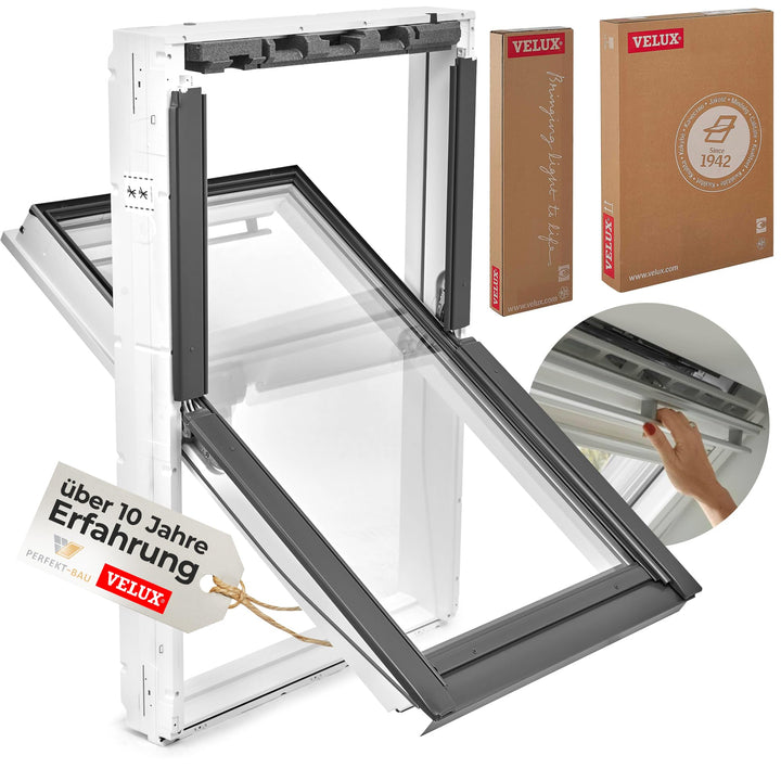 VELUX Austauschfenster: Austausch-Paket Kunststoff für alte Velux Dachfenster (Grösse: 55 x 78 - für