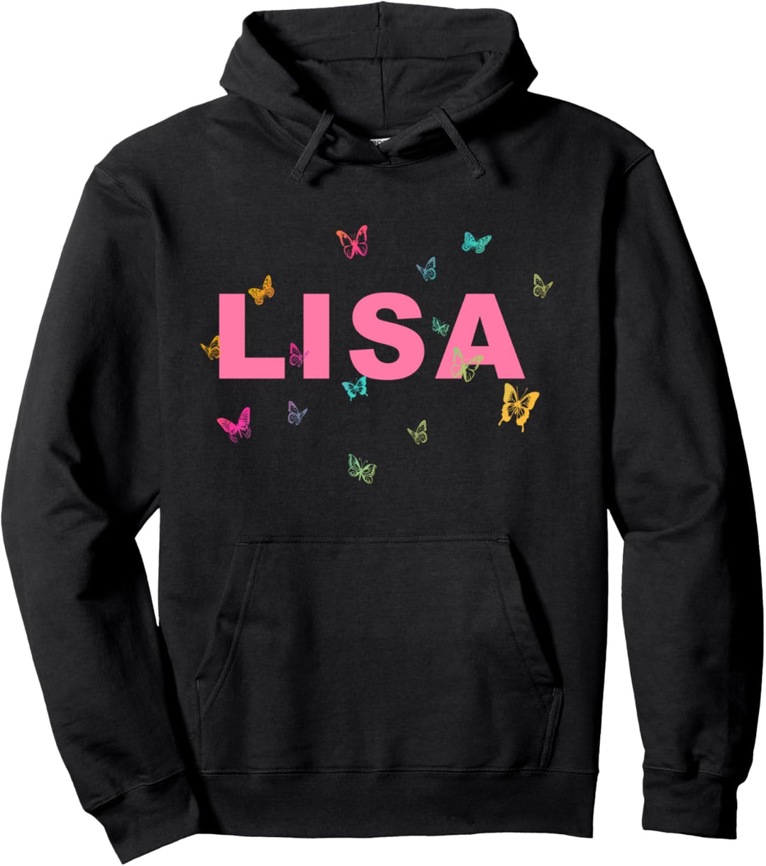 Lisa - Schöner Name mit Schmetterlingen Pullover Hoodie