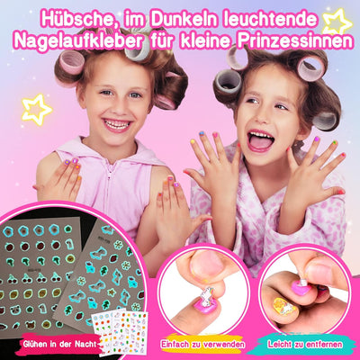 Herefun Nagelstudio Kinder Mädchen, Geschenk Mädchen 6 7 8 9 10 11 12 jahre, Nageldesign Kinder Mädc