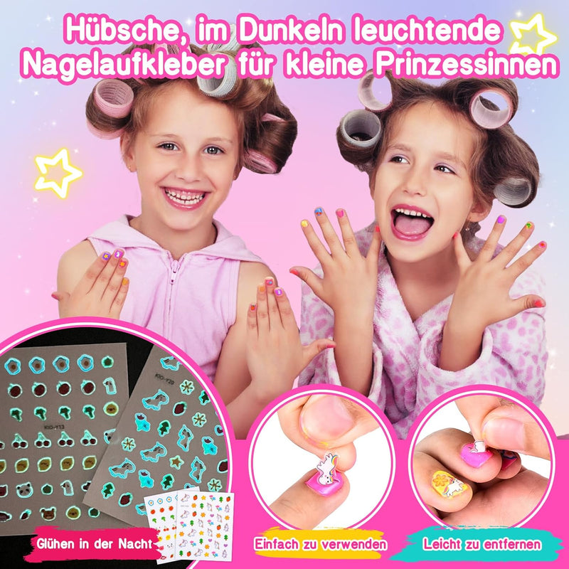 Herefun Nagelstudio Kinder Mädchen, Geschenk Mädchen 6 7 8 9 10 11 12 jahre, Nageldesign Kinder Mädc