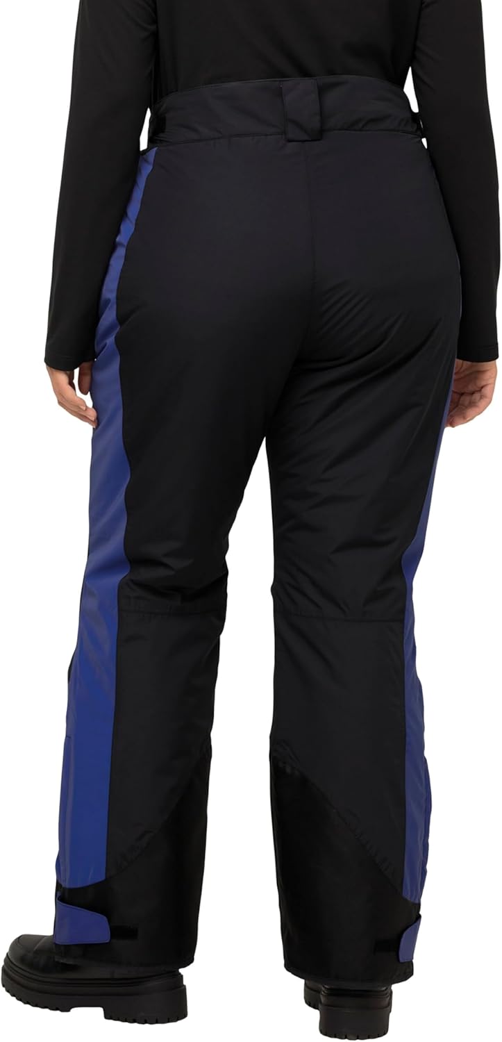 Ulla Popken Damen Skihose Reflektierend, Wasserdicht Hose 48 Schwarz, 48 Schwarz