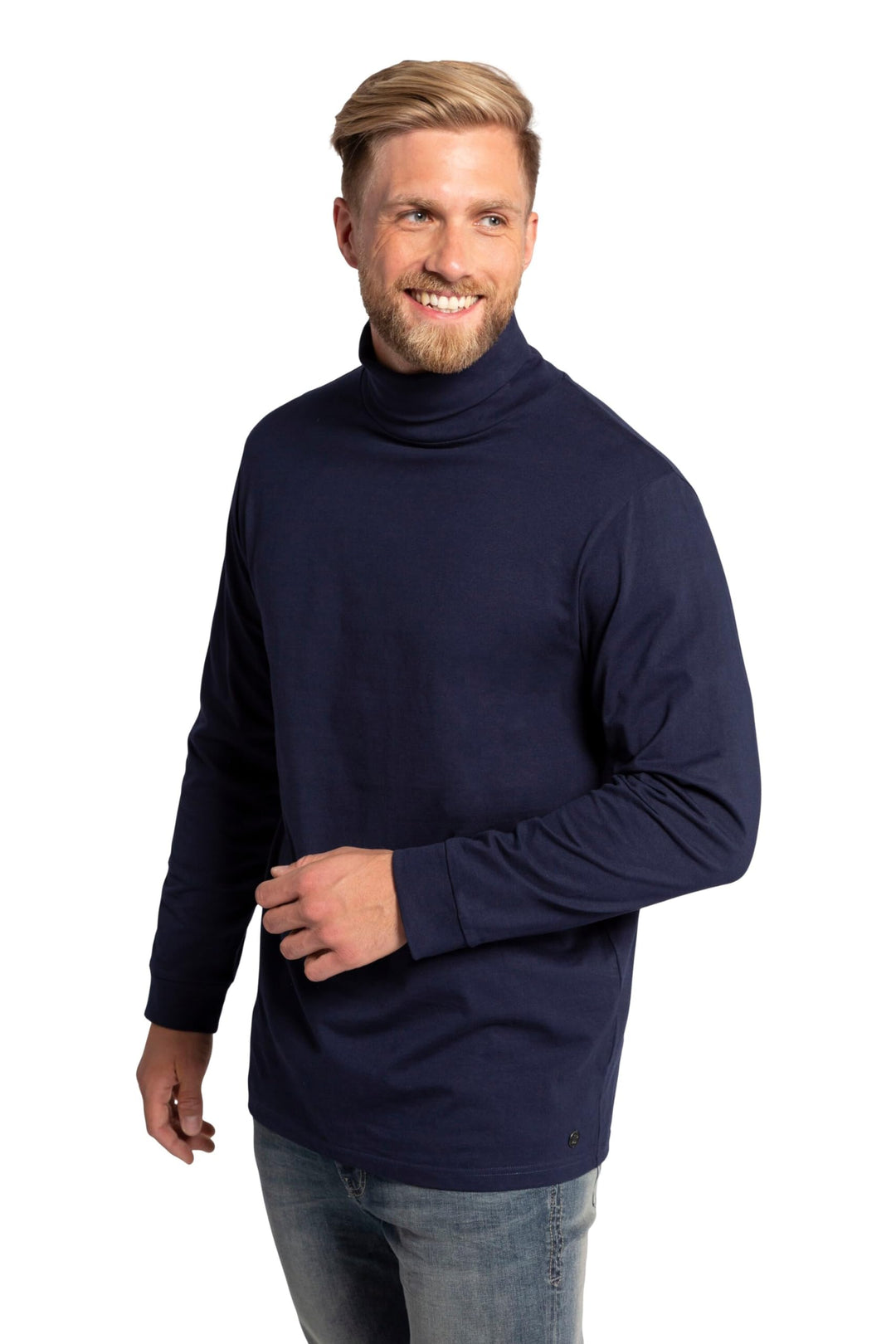 JP 1880 Herren grosse Grössen Übergrössen Menswear L-8XL Rollkragen-Shirt, Basic, Jersey, Lange Ärme