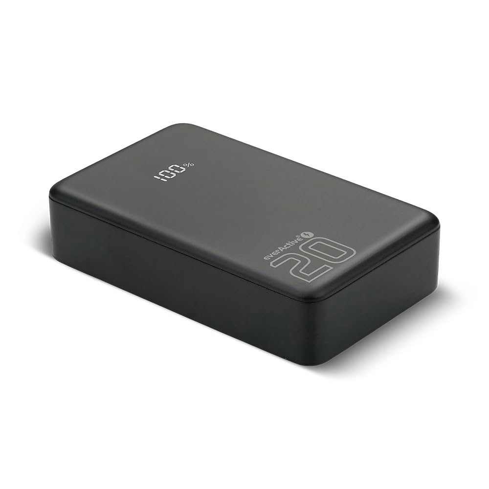 everActive Powerbank 20000mAh 20W USB C PD PPS QC4+ – Energy Bank EB-22QB – Externer Akku mit LCD Di