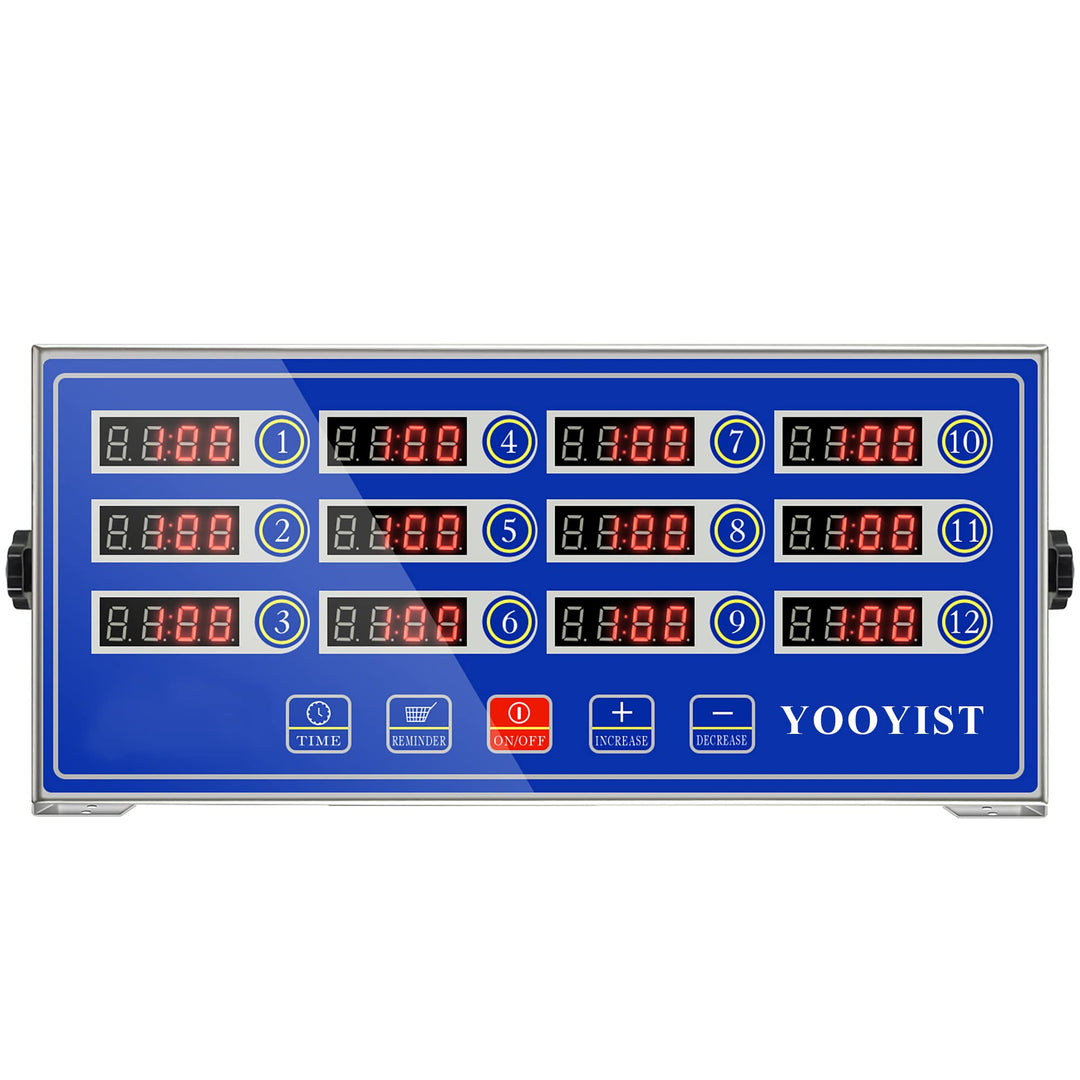 YOOYIST Kommerzieller 12-Kanal-Küchen-Timer Digitaler Restaurant-Timer Professionelle LED-einstellba