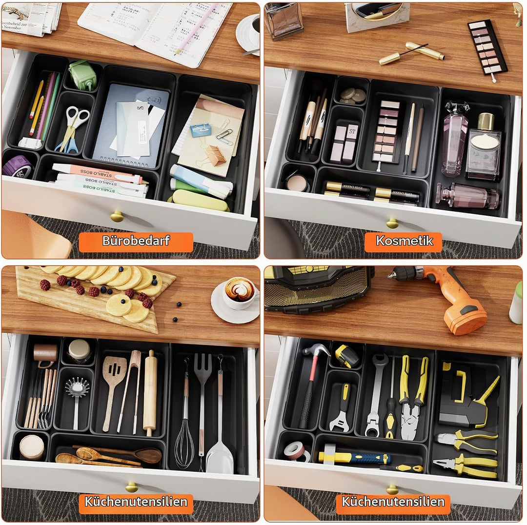 46 Stück Werkzeugkoffer Organizer, Gross 30 cm mit 5 Grössen, Werkzeugaufbewahrung Schubladen Ordnun