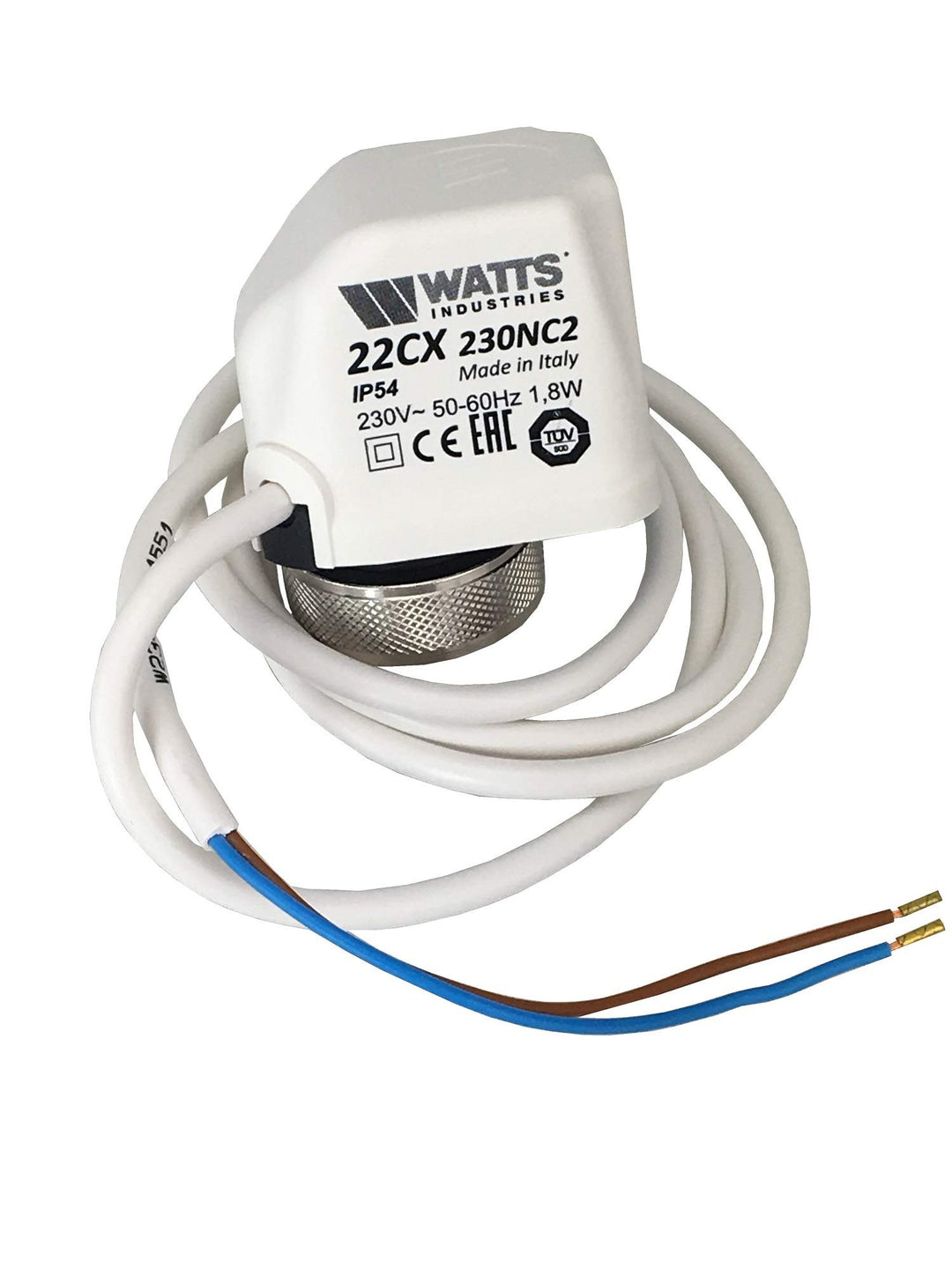 2 Stk Watts Elektrothermischer Antrieb stromlos geschlossen 22CX 230 V Weiss 1,8W