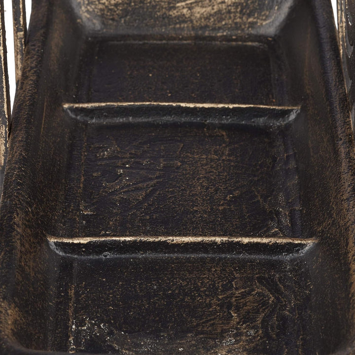 Relaxdays Schirmständer, rechteckig, mit Auffangschale, Gusseisen, Vintage Regenschirmhalter, 48,5x3