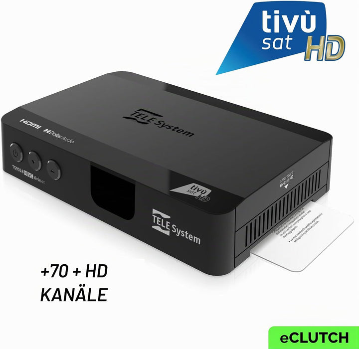 Tele System Satellitendecoder TS9018HEVC Tivùsat HD Classic: Zugang zu über 70 kostenlosen HD-Kanäle
