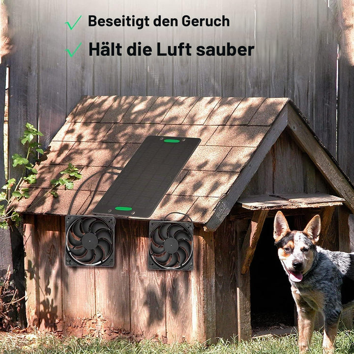 Solarpanel Lüfter Kit, Solar Panel Fan Kit Dual Air Extractor Aussenbelüftungsgeräte Für Gewächshäus