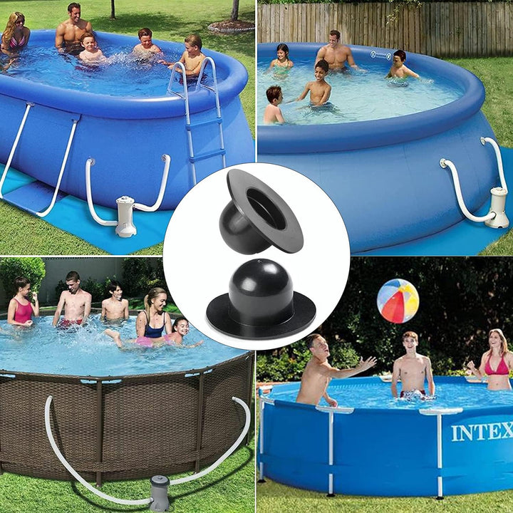 MEISO 10 Stück Intex Pool-Stöpsel für Pool-Filterpumpe, kompatibel mit Intex Pool (schwarz)