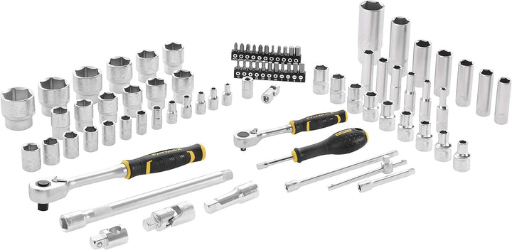 Stanley Fatmax Steckschlüssel-Set (81-teilig, ½“ und ¼“, 6-Kant, im Koffer mit Metalllaschen, für vi