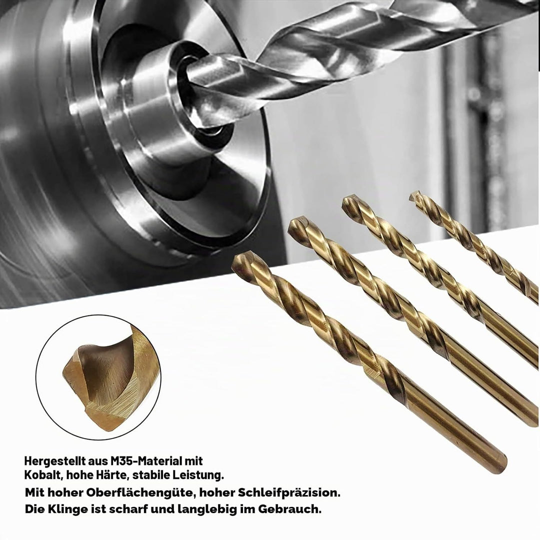 NORTOOLS 91 Stück HSS M35 Kobalt 5% vollständig geschliffene Bohrer DIN338 mit 135 ° Split Point 1,0