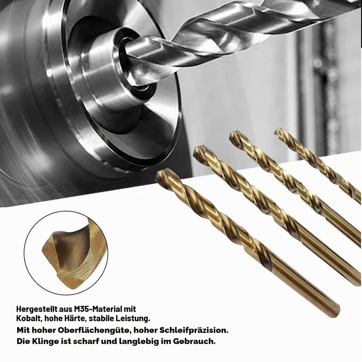 NORTOOLS 91 Stück HSS M35 Kobalt 5% vollständig geschliffene Bohrer DIN338 mit 135 ° Split Point 1,0