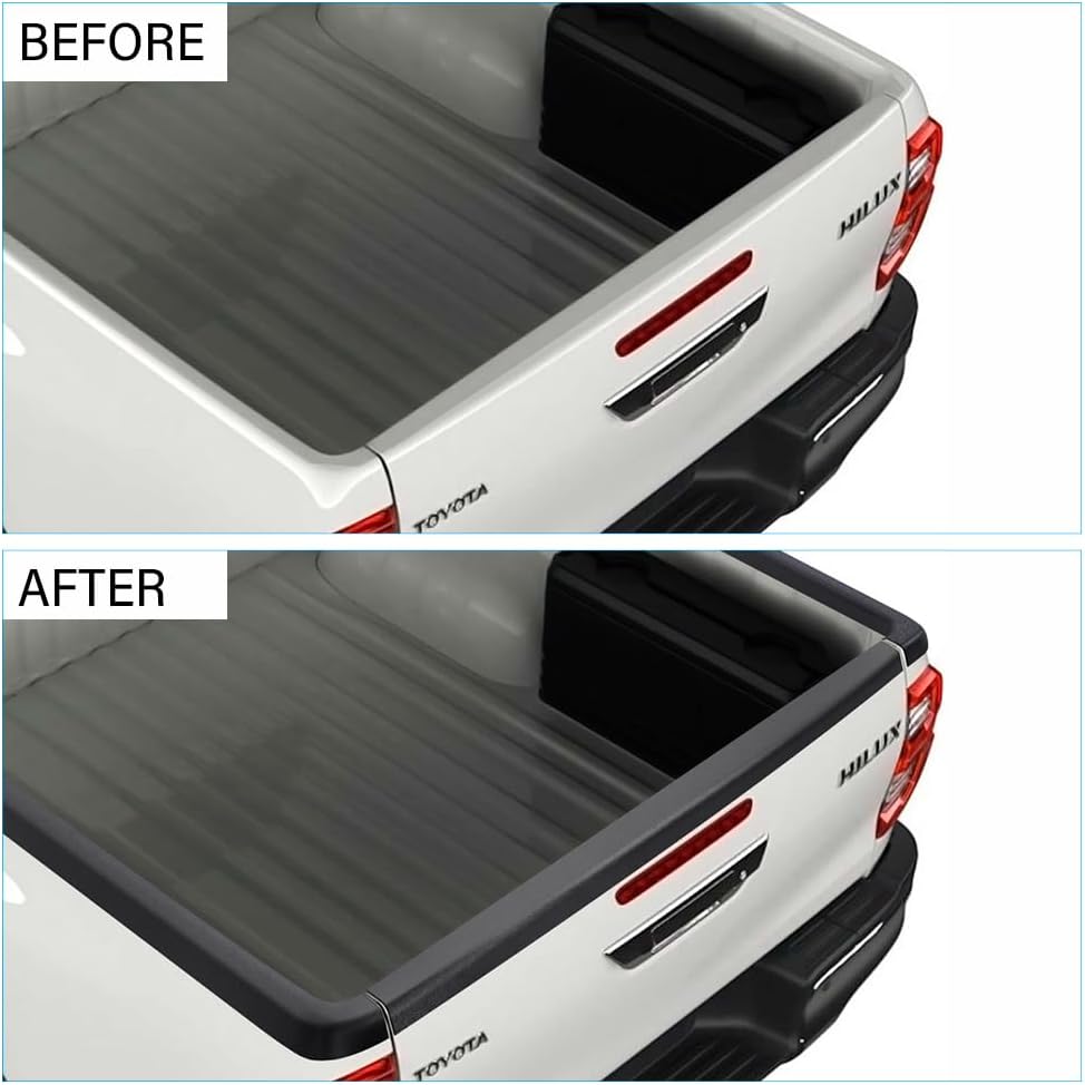 Ladekantenschutz Set 3 Teile für Double Cab Toyota Hilux 2016–2020 Pre-Facelift, Passgenauer Heckkla