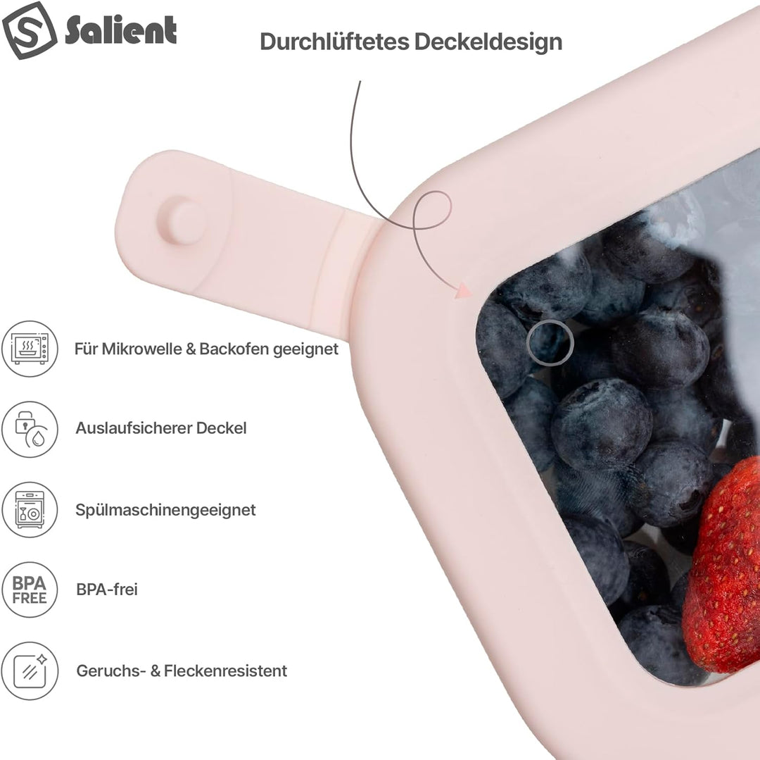 Meal-Prep-Behälter aus Glas,Luftdichte Vorratsdosen mit Deckel, plastikfrei&BPA-frei; Mikrowellen-,